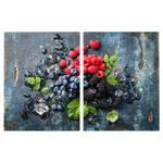 Protège-plaque de cuisson Fruits rouges Verre de sécurité - Multicolore - 80 x 52 cm