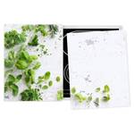 Protège-plaque de cuisson Herbes I Verre de sécurité - Vert - 80 x 52 cm