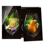 Fornuisafdekplaat Aroma's in Wijnglas veligheidsglas - meerdere kleuren - 60 x 52 cm