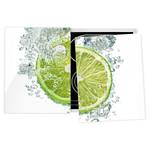 Fornuisafdekplaat Lime Bubbles veiligheidsglas - groen - 80 x 52 cm