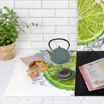 Protège-plaque de cuisson Lime Bubbles Verre de sécurité - Vert - 80 x 52 cm