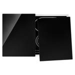 Fornuisafdekplaat Caporio veiligheidsglas - Diep zwart - 80 x 52 cm