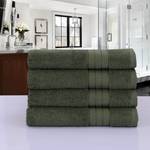 Serviettes de bain Branda (lot de 4) Coton - Vert olive