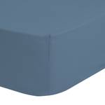 Drap housse en satin Kelly Coton - Bleu glacier - 160 x 200 cm