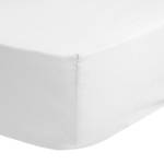 Drap housse en satin Kelly Coton - Blanc - 100 x 200 cm