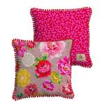 Coussin Woodstock Velours de polyester - Rose