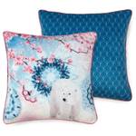 Coussin Kodiak I Velours de polyester - Bleu