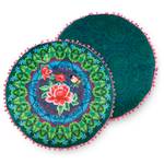 Coussin Mandy II Velours de polyester - Vert