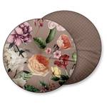 Coussin Fiori III Velours de polyester - Taupe