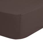 Drap housse en satin Kelly Coton - Marron - 160 x 200 cm