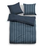 Parure de lit en flanelle 0847211 Coton - Bleu jean - 155 x 200 cm + oreiller 80 x 80 cm