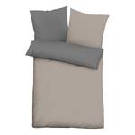 Parure de lit en linon 0455775 Coton - Taupe - 135 x 200 cm + oreiller 80 x 80 cm