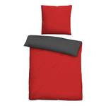 Parure de lit satin microfibre 0560500 Polyester - Rouge rubis - 155 x 220 cm + oreiller 80 x 80 cm