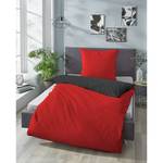 Parure de lit satin microfibre 0560500 Polyester - Rouge rubis - 155 x 220 cm + oreiller 80 x 80 cm