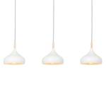 Hanglamp Liam aluminium/deels massief eikenhout - 3 lichtbronnen