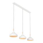 Hanglamp Liam aluminium/deels massief eikenhout - 3 lichtbronnen