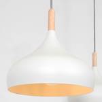 Hanglamp Liam aluminium/deels massief eikenhout - 3 lichtbronnen