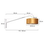 Wandleuchte Liiri IX Samt / Aluminium - 1-flammig - Messing