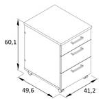 Rollcontainer Cookley Anthrazit / Eiche Dekor