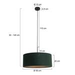 Suspension Liiri III Velours / Aluminium - 1 ampoule - Vert