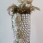 Pot de fleur Carve Résine synthétique - Argenté - Diamètre : 36 cm