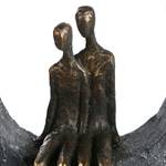 Skulptur Zweisamkeit Kunstharz - Grau