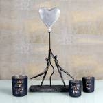 Scultura Cuore palloncino Resina sintetica - Argento