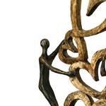 Skulptur Herz auf Herz Kunstharz - Champagner / Bronze