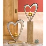 Portacandele Cuore grande Alluminio - Color argento / Naturale