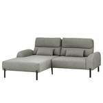 Ecksofa Bauru Webstoff Tailin: Silber - Longchair davorstehend links - Ohne Hocker