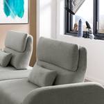 Ecksofa Bauru Webstoff Tailin: Silber - Longchair davorstehend links - Ohne Hocker