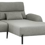 Ecksofa Bauru Webstoff Tailin: Silber - Longchair davorstehend rechts - Ohne Hocker