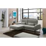 Ecksofa Bauru I Webstoff Tailin: Silber - Longchair davorstehend links