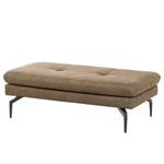 Ecksofa Bosley Antiklederlook - Microfaser Priya: Taupe - Longchair davorstehend rechts - Mit Hocker