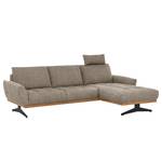 Ecksofa Duston Webstoff - Webstoff Tose: Cappuccino - Longchair davorstehend rechts - Mit Kopfstütze