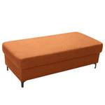 Ecksofa Landaff I Webstoff Sioma: Orange - Longchair davorstehend links - Ohne Schlaffunktion - Mit Hocker