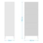 Armoire Moonlight Blanc - Bois manufacturé - 65 x 194 x 39 cm