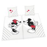 Partnerbettwäsche Mickey & Minnie Mouse Renforcé - Weiß / Schwarz