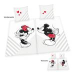 Duo-beddengoed Mickey & Minnie Mouse Wit - Textiel