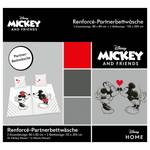 Partnerbettwäsche Mickey & Minnie Mouse Renforcé - Weiß / Schwarz