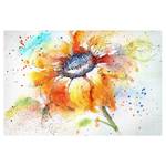 Impression sur toile Painted Sunflower I Orange - 60 x 40 x 2 cm - Largeur : 60 cm