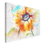 Leinwandbild Painted Sunflower I Orange - 120 x 80 x 2 cm - Breite: 120 cm