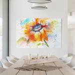 Leinwandbild Painted Sunflower I Orange - 120 x 80 x 2 cm - Breite: 120 cm