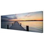 Canvas Pontile al tramonto I Blu - 120 x 40 x 2 cm - Larghezza: 120 cm