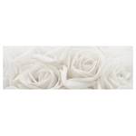 Impression sur toile Roses blanches I Beige - 120 x 40 x 2 cm - Largeur : 120 cm