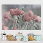 Impression sur toile Pavots peint III Rose - 120 x 80 x 2 cm - Largeur : 120 cm