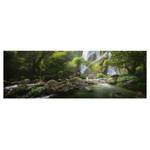 Canvas Cascata e foresta I Verde - 150 x 50 x 2 cm - Larghezza: 150 cm