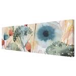 Impression sur toile Fleurs d’été V Blanc - 150 x 50 x 2 cm - Largeur : 150 cm