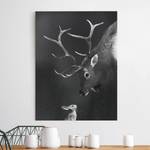 Canvas Cervo I Nero / Bianco - 60 x 80 x 2 cm - Larghezza: 60 cm