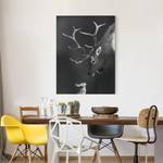 Impression sur toile Cerf I Noir / Blanc - 60 x 80 x 2 cm - Largeur : 60 cm